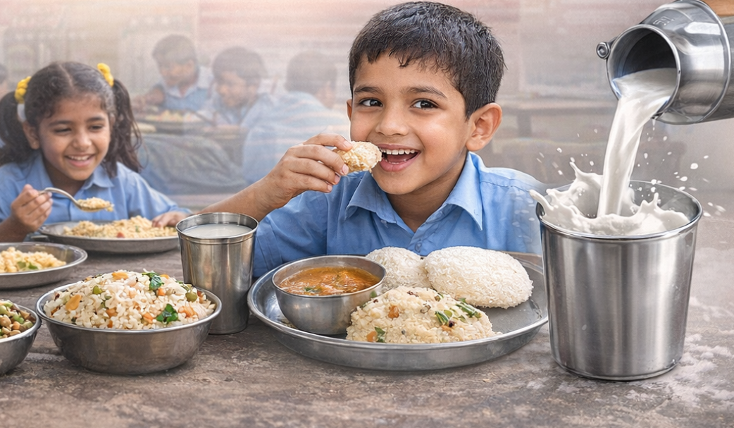 STUDENTS EATING FOOD