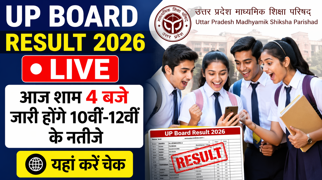 UP Board Result 2026 LIVE: आज शाम 4 बजे जारी होंगे 10वीं-12वीं के नतीजे, यहां करें चेक